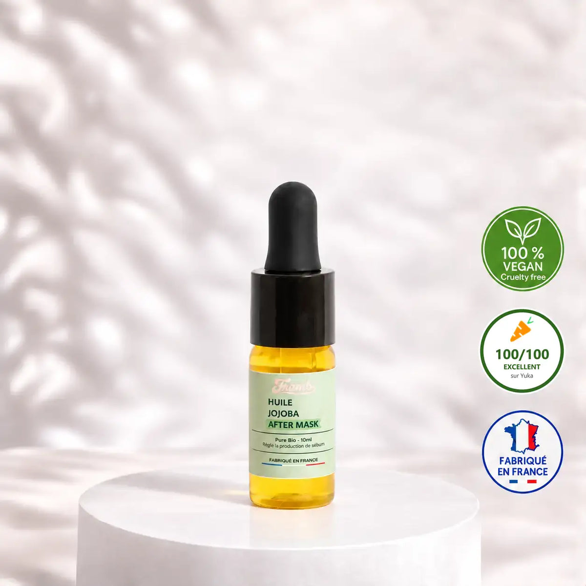 Huile de jojoba visage Framb 10 ml, bio, vegan, fabriquée en France