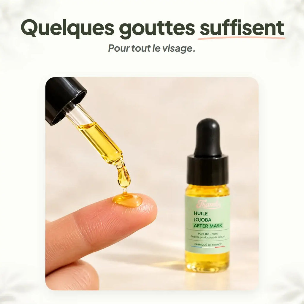 Quelques gouttes d'huile de jojoba Framb suffisent pour tout le visage